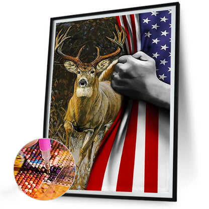 Reindeer - Full Round Drill Diamond Painting 30*40CM