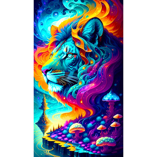 Temperament Lion - Full Round Drill Diamond Painting 40*70CM