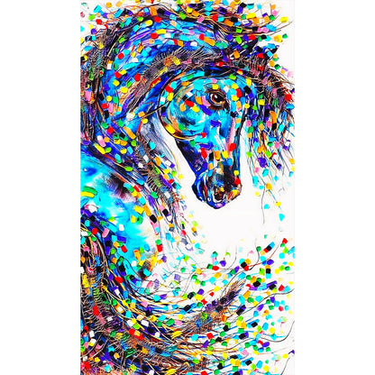 Blue Horse - Full Round Drill Diamond Painting 40*70CM