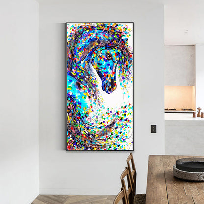 Blue Horse - Full Round Drill Diamond Painting 40*70CM