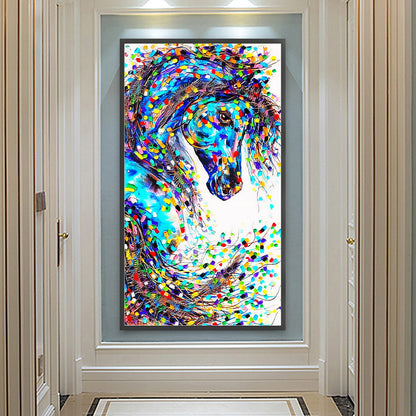 Blue Horse - Full Round Drill Diamond Painting 40*70CM