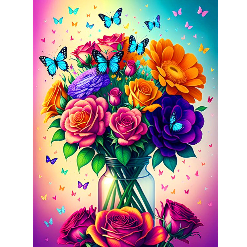 Bouquet - Full Round Drill Diamond Painting 30*40CM