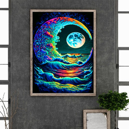 Color Under The Moon - Full Round Drill Diamond Painting 30*40CM
