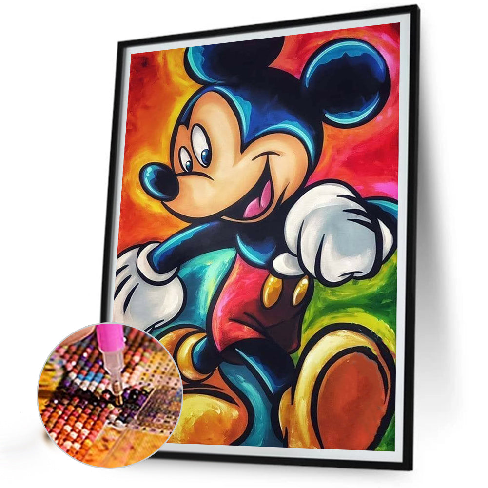 Painted Mickey Mouse - Full Round Drill Diamond Painting 40*50CM