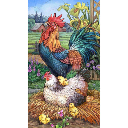 Chicken Family - Full Round Drill Diamond Painting 45*80CM