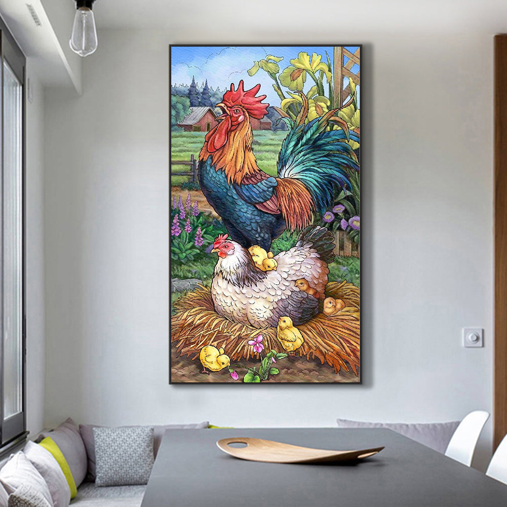 Chicken Family - Full Round Drill Diamond Painting 45*80CM