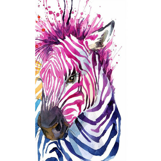 Painted Zebra - Full Round Drill Diamond Painting 45*80CM