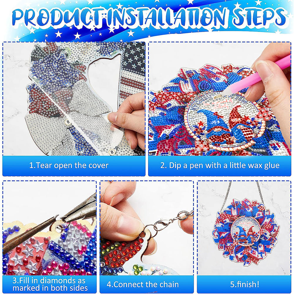 Resin Crystal Diamond Drawing Wreath Home Ornaments DIY Art Craft for Kids Adult