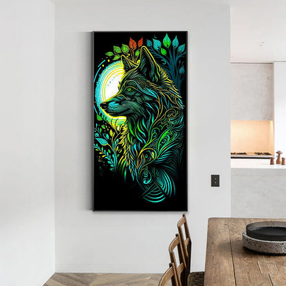 Green Wolf - Full Round Drill Diamond Painting 40*70CM