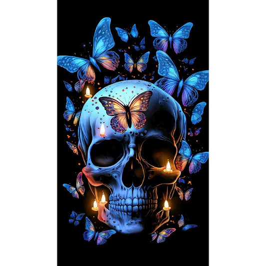 Flower Skull - Full Round Drill Diamond Painting 40*70CM