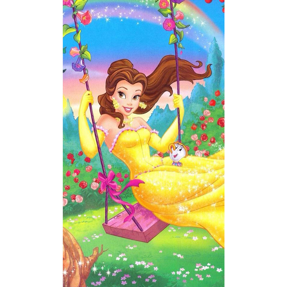 Princess Belle On Soup Swing - Full Round Drill Diamond Painting 45*80CM