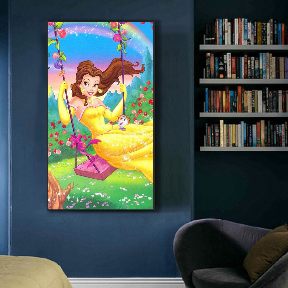 Princess Belle On Soup Swing - Full Round Drill Diamond Painting 45*80CM