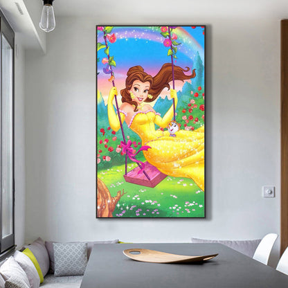 Princess Belle On Soup Swing - Full Round Drill Diamond Painting 45*80CM