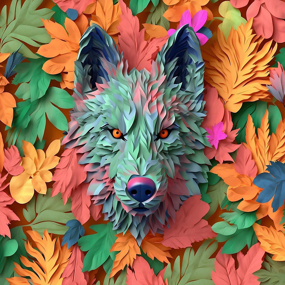 Wolf Head - Full Round Drill Diamond Painting 30*30CM