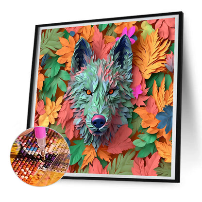 Wolf Head - Full Round Drill Diamond Painting 30*30CM