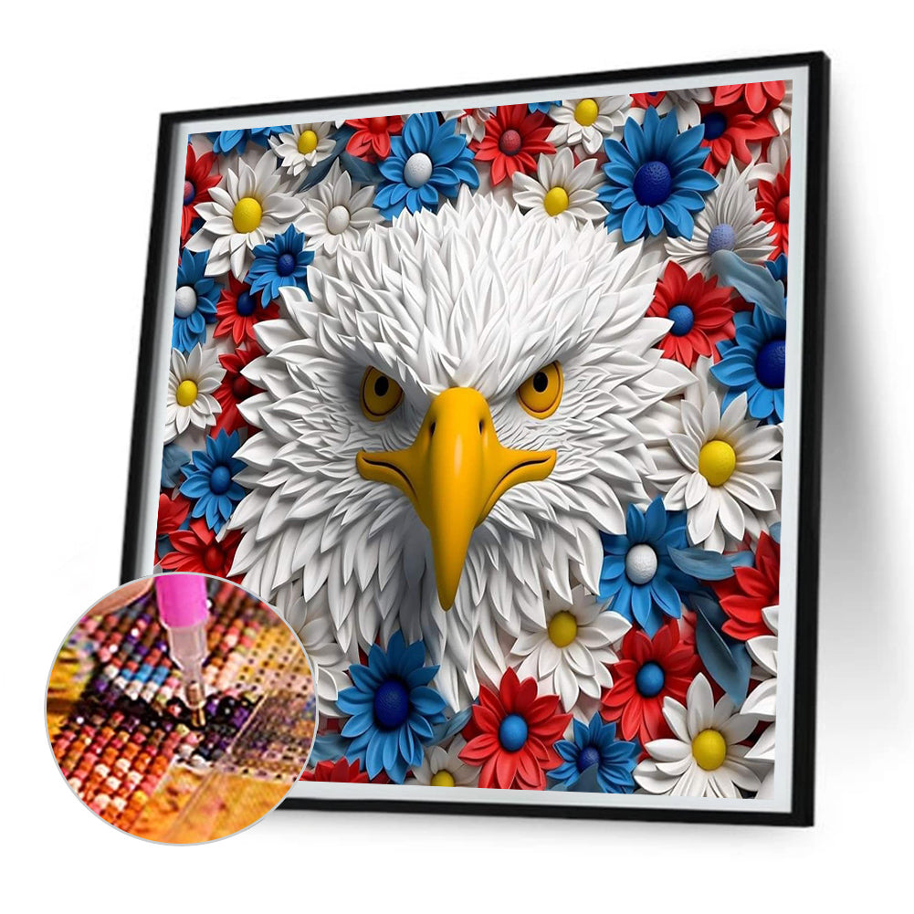 Eagle Head - Full Round Drill Diamond Painting 30*30CM