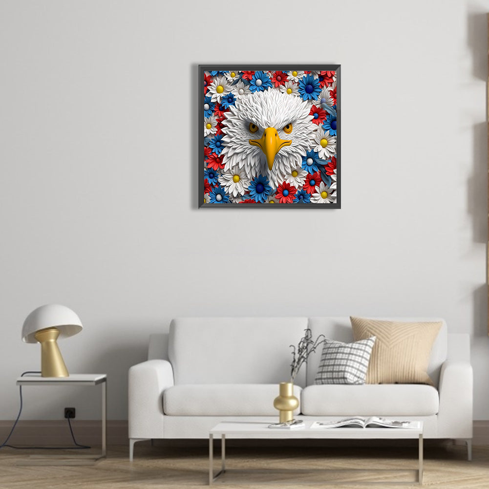 Eagle Head - Full Round Drill Diamond Painting 30*30CM