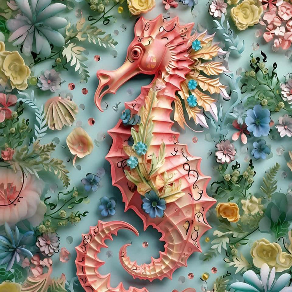 Seahorse - Full Round Drill Diamond Painting 30*30CM