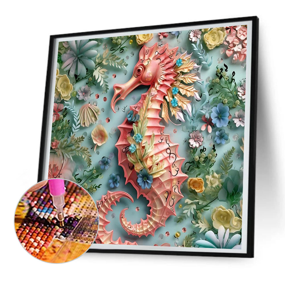 Seahorse - Full Round Drill Diamond Painting 30*30CM