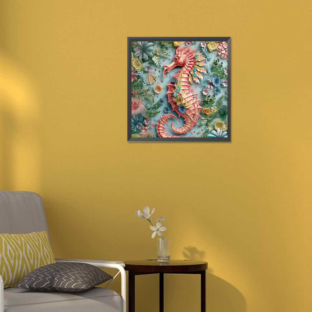 Seahorse - Full Round Drill Diamond Painting 30*30CM