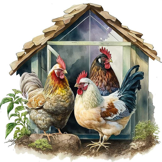 Chicken Coop - Full Round Drill Diamond Painting 30*30CM