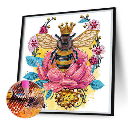 Bee And Flower - Special Shaped Drill Diamond Painting 30*30CM