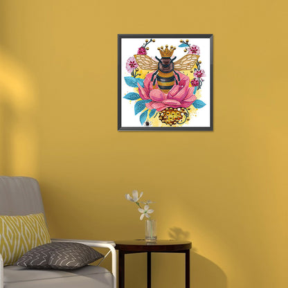 Bee And Flower - Special Shaped Drill Diamond Painting 30*30CM