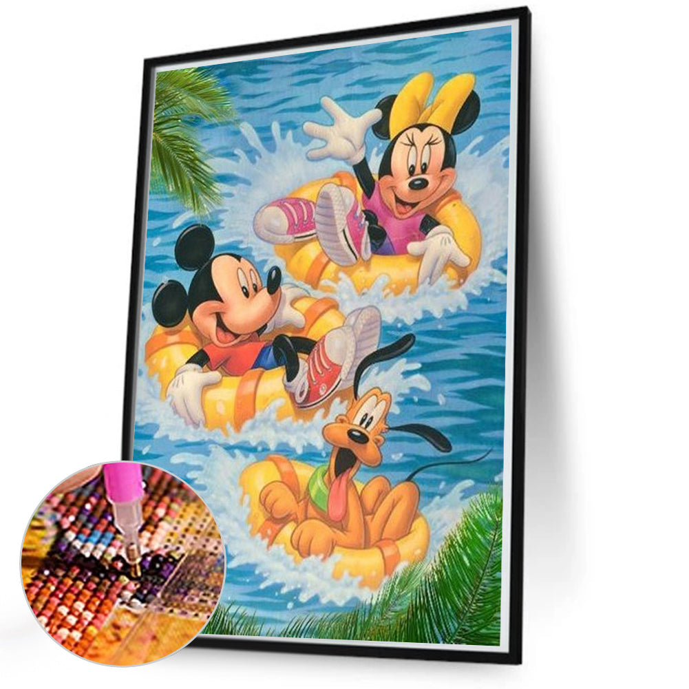 Swimming Mickey Mouse - Full Round Drill Diamond Painting 50*70CM