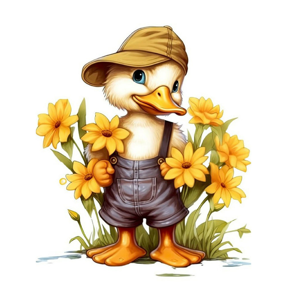 Duck In A Hat - Full Round Drill Diamond Painting 30*40CM
