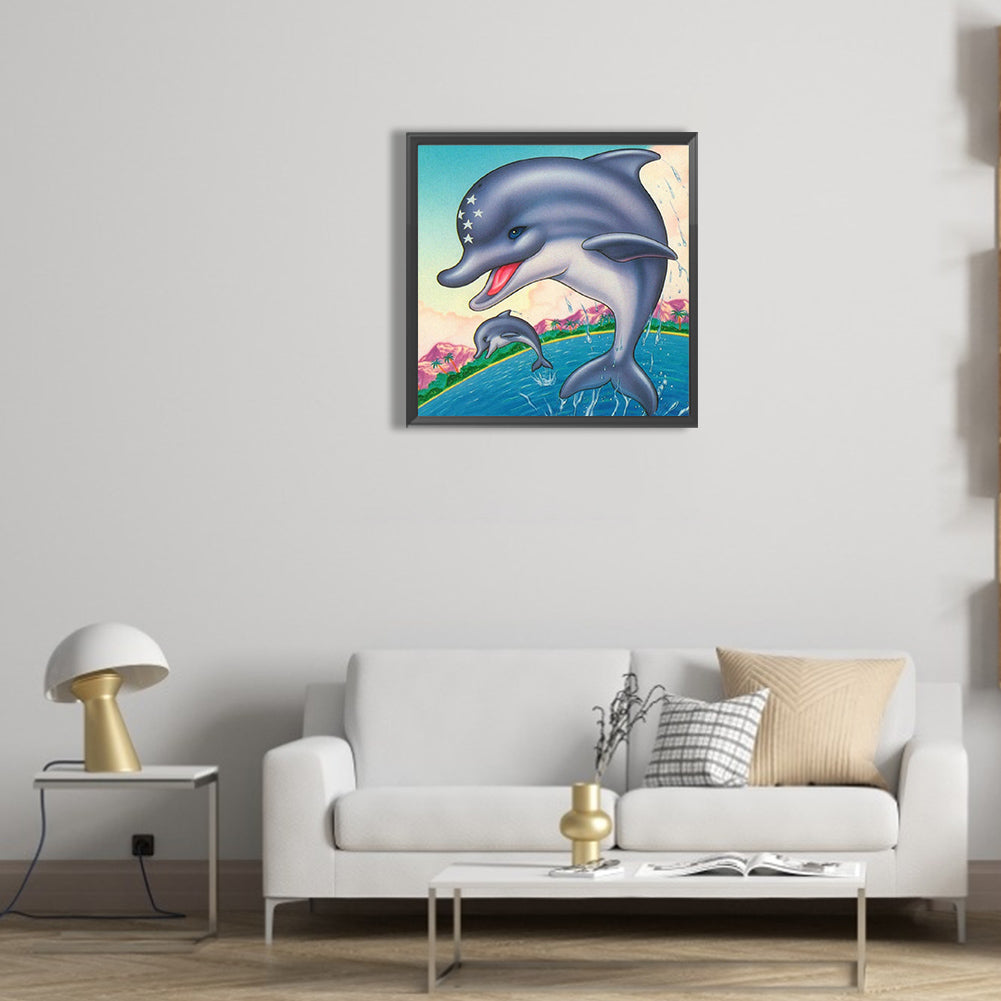 Dolphin - Full Round Drill Diamond Painting 30*30CM