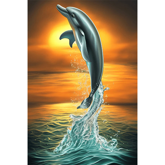 Jumping Dolphin - Full Round Drill Diamond Painting 40*60CM