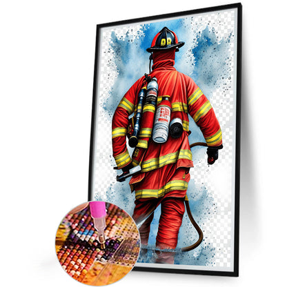 Firemen - Full Round Drill Diamond Painting 40*60CM