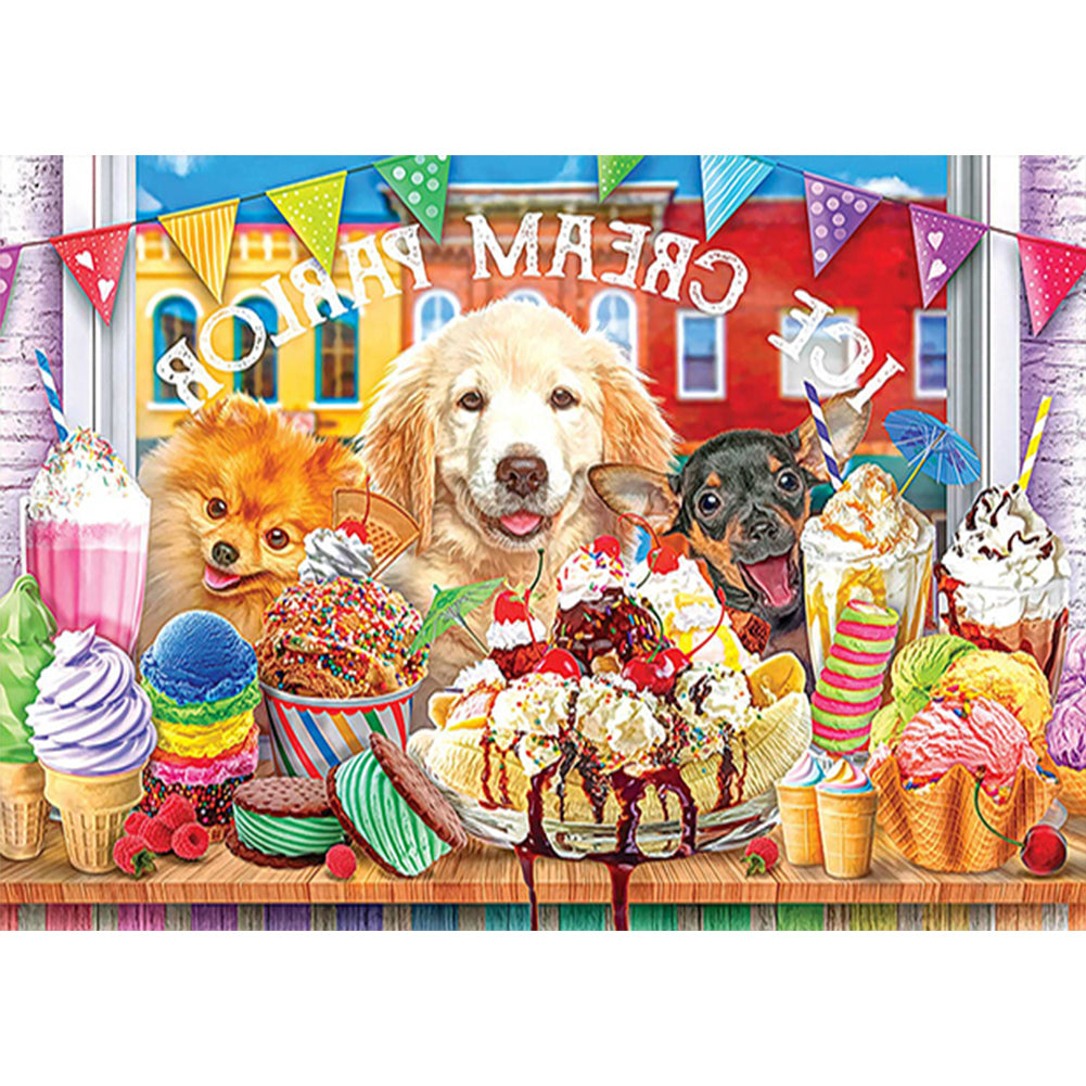 Puppy Daily - Full Round Drill Diamond Painting 70*50cm