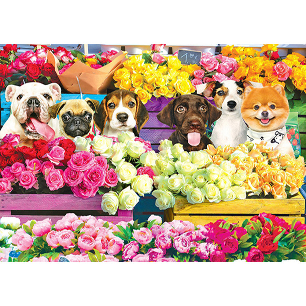 Puppy Daily - Full Round Drill Diamond Painting 70*50cm