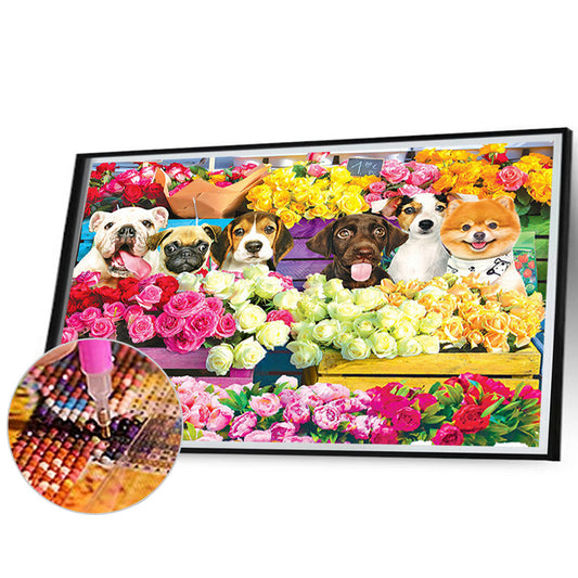 Puppy Daily - Full Round Drill Diamond Painting 70*50cm