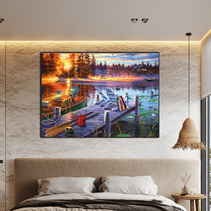 Mountain Lake - Full Round Drill Diamond Painting 70*50cm