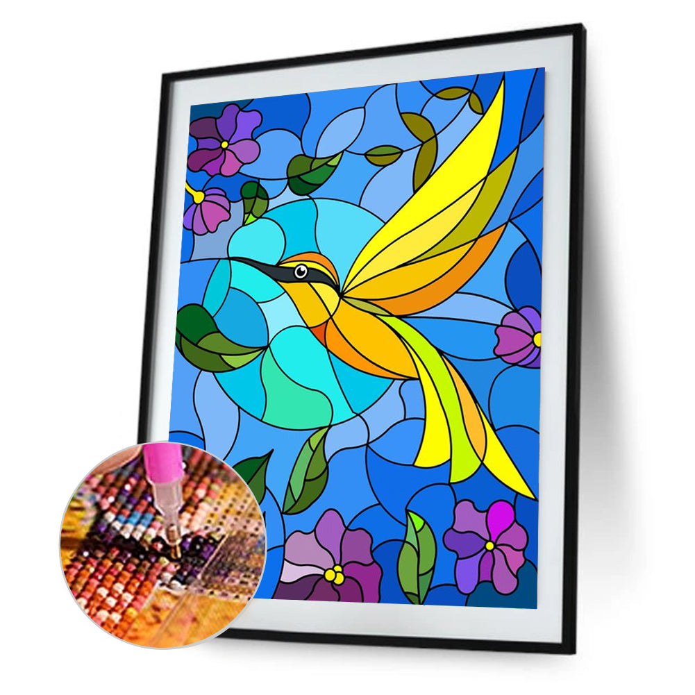 Glass Painting Hummingbird - Full Round Drill Diamond Painting 30*40CM