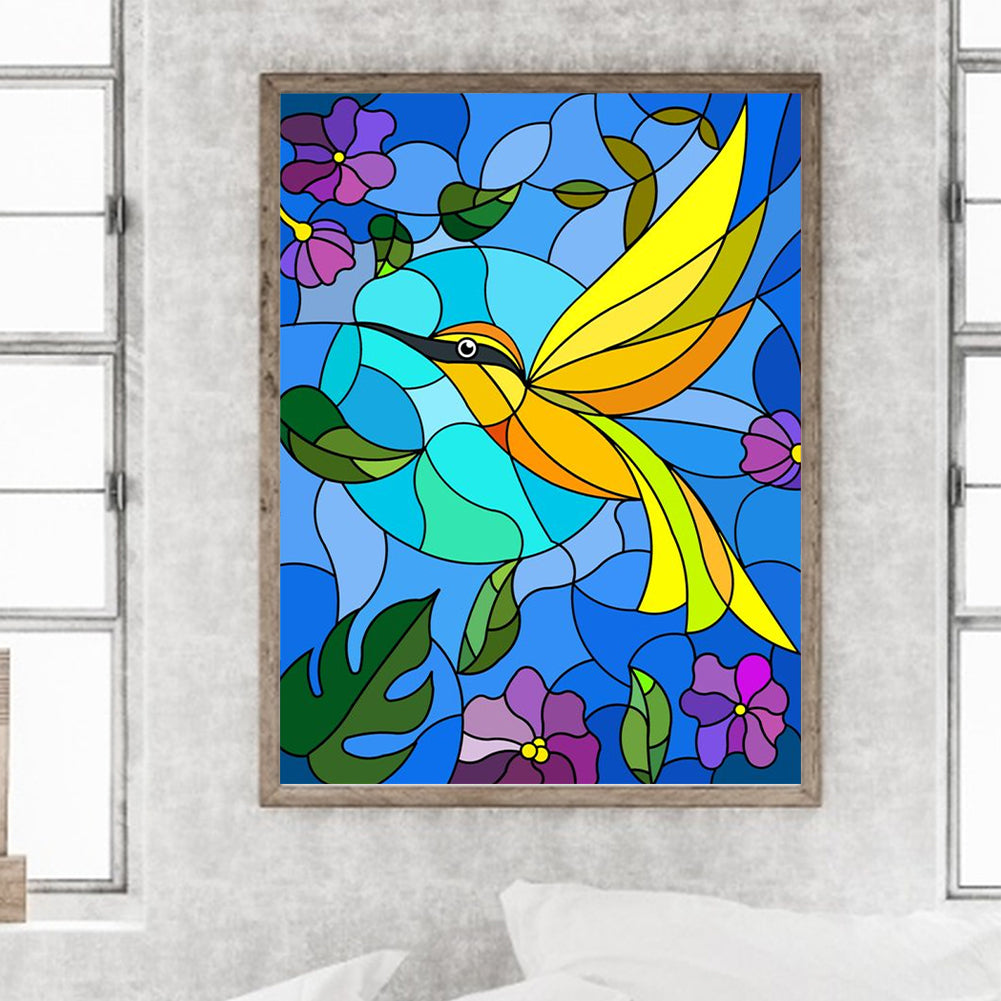 Glass Painting Hummingbird - Full Round Drill Diamond Painting 30*40CM