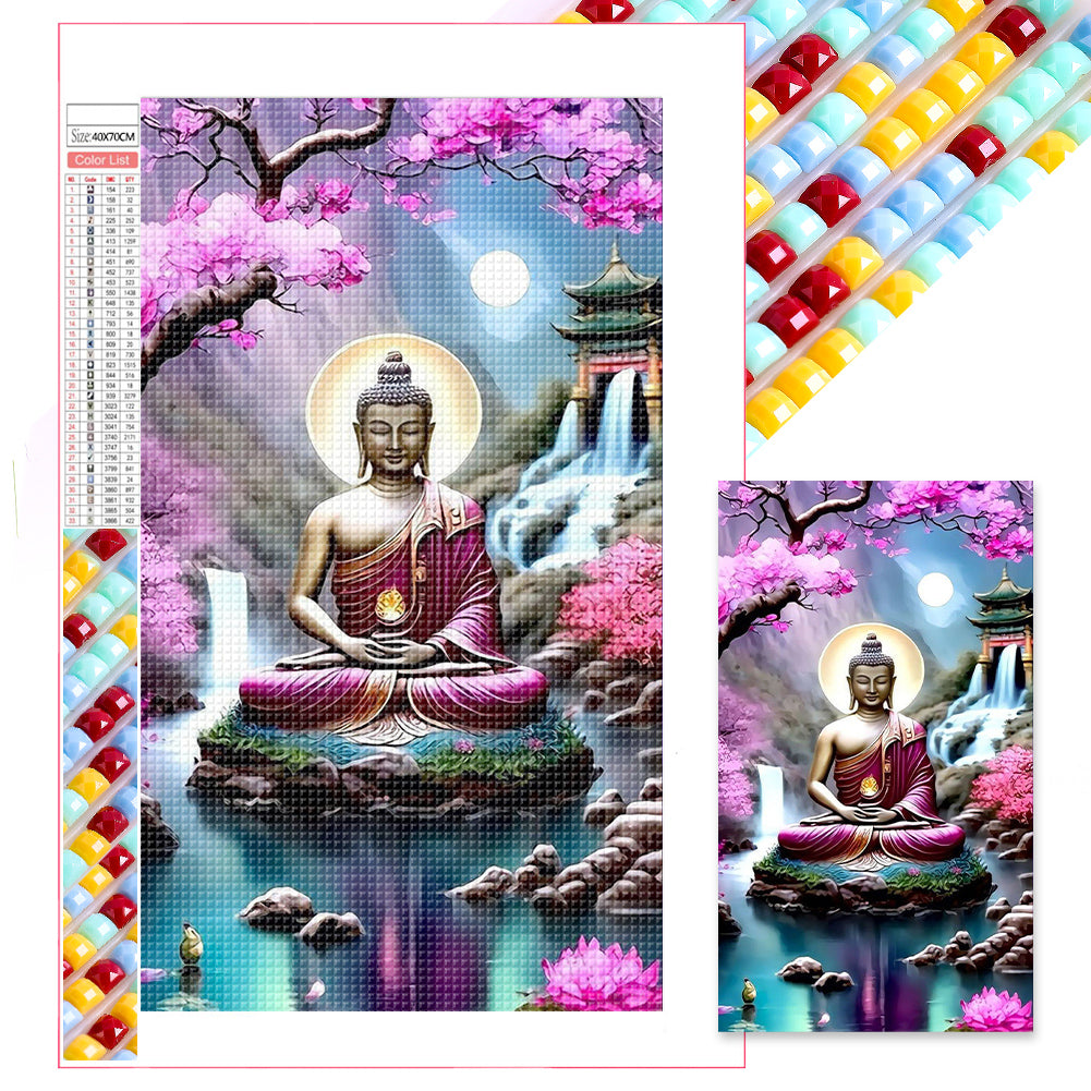 Lotus Buddha Statue - Full Square Drill Diamond Painting 40*70CM