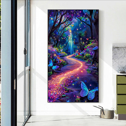 Butterfly Rose Forest - Full Round Drill Diamond Painting 40*70CM