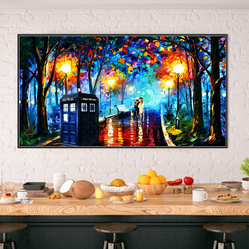 Neon Rainy Night - Full Round Drill Diamond Painting 75*40cm