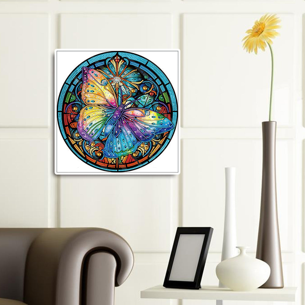 Butterfly Glass Painting - Special Shaped Drill Diamond Painting 30*30CM