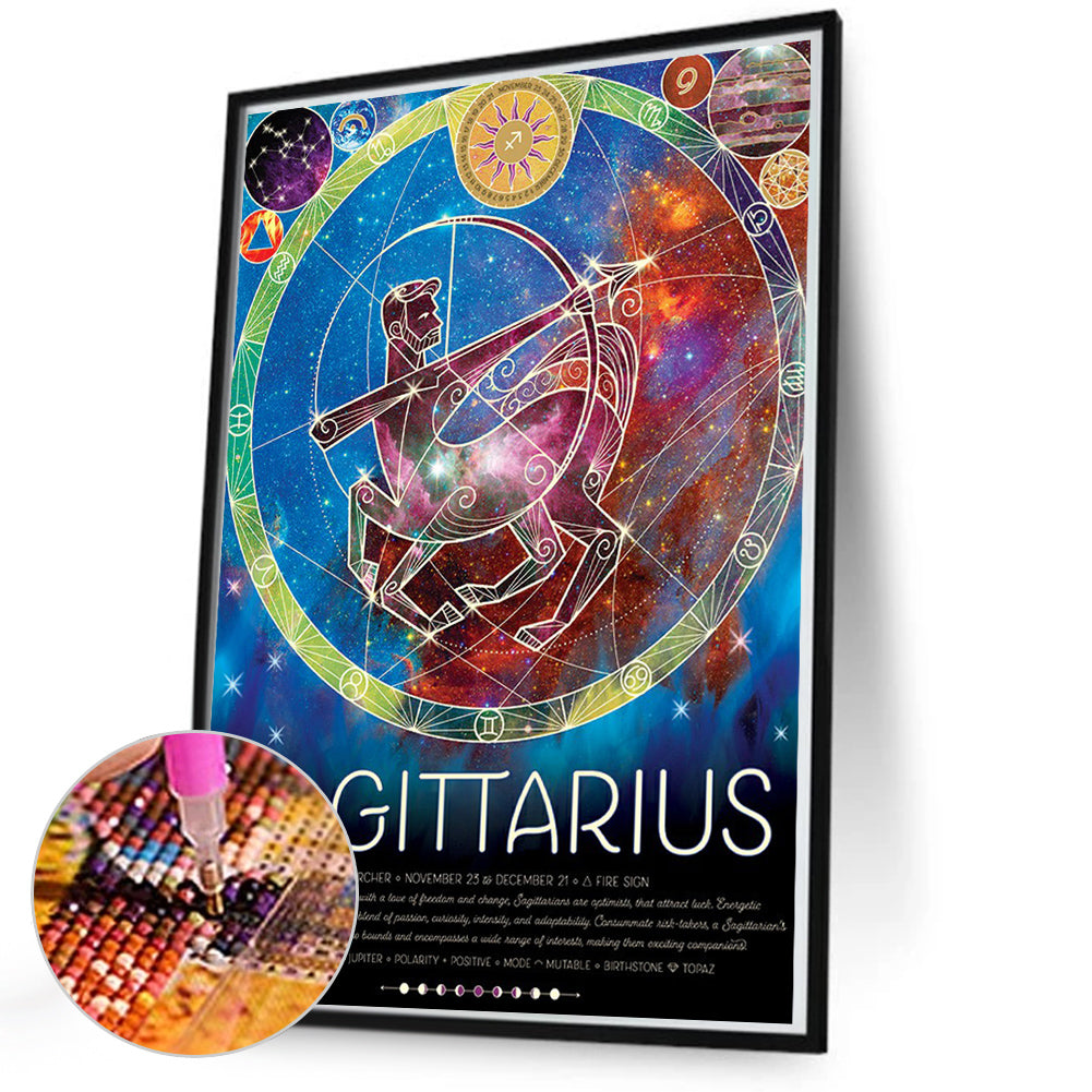 Zodiac - Sagittarius - Full Round Drill Diamond Painting 50*70cm