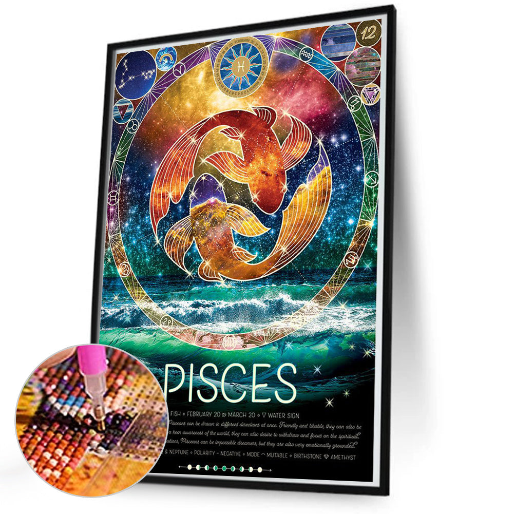 Chinese Zodiac - Pisces - Full Round Drill Diamond Painting 50*70cm