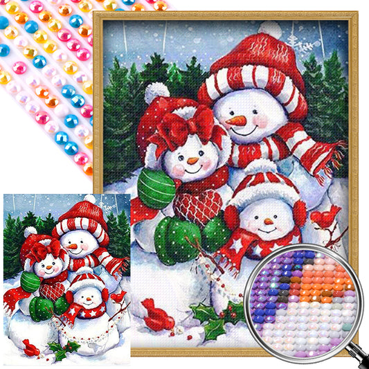 Snowman - AB Round Drill Diamond Painting 30*40CM