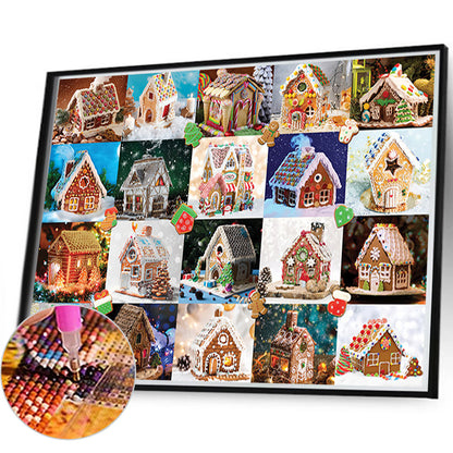 Gingerbread House Cans - Full Round Drill Diamond Painting 80*60cm