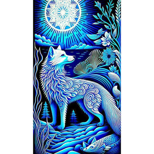 White Wolf - Full Round Drill Diamond Painting 40*70CM