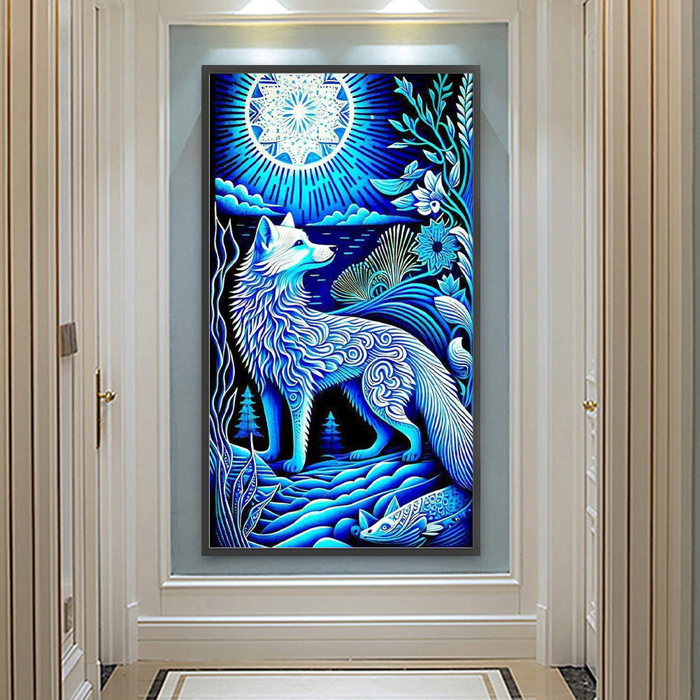 White Wolf - Full Round Drill Diamond Painting 40*70CM