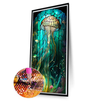 Deep Sea Jellyfish Glass Painting - Full Square Drill Diamond Painting 40*70CM