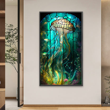 Deep Sea Jellyfish Glass Painting - Full Square Drill Diamond Painting 40*70CM